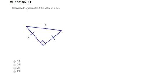 Calculate the perimeter if the value of x is 5. 18 28 21 26