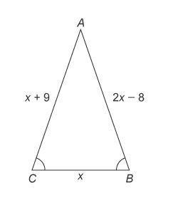 What is the value of x? triangle rst