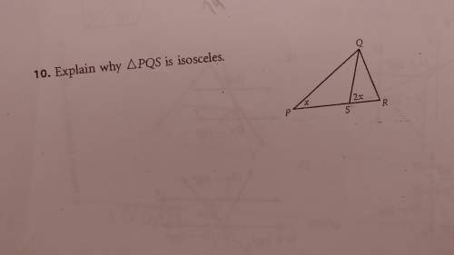 Explain why triangle pqs is isosceles