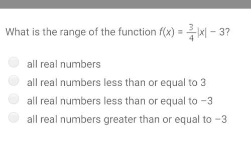 Hurry need what is the range of the function&nbsp; f(x) =&nbsp; ￼|x| –&nbsp; 3
