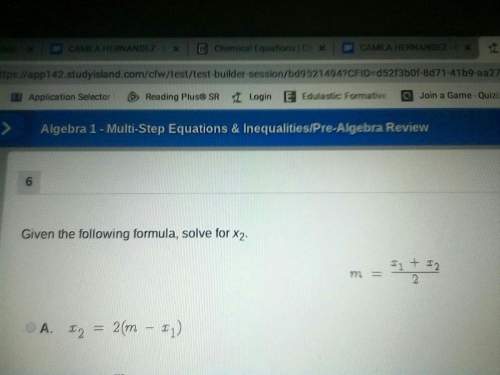Given the following formula solve for x2