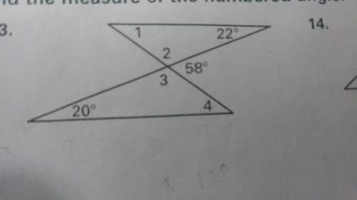 Im trying to find the measure of the numbered angle: