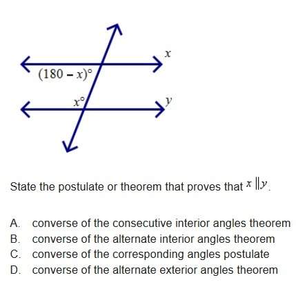State the postulate or theorem that proves that x || y