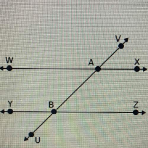 Line wx is parallel to line yz. if m