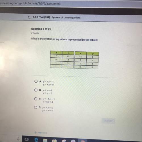 What is the system of equations represented by the tables