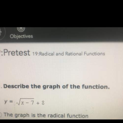 Describe the graph of the function y= the square root of x-7+8