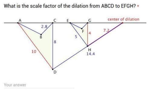 What is the scale factor of the dilation from abcd to efgh?