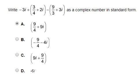 Write (picture included) as a complex number in standard form.
