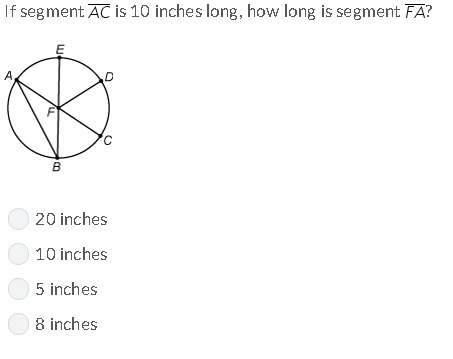 If segment ac is 10 inches long how long is segment fa?