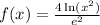 f(x) = \frac{4 \ln(x^2)}{e^2}