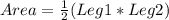 Area=\frac{1}{2} (Leg1*Leg2)
