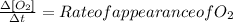 \frac{\Delta [O_2]}{\Delta t} = Rate of appearance of O_2
