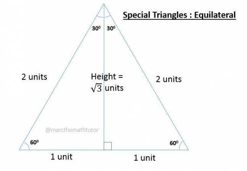 An equilateral triangle has an altitude length of 36 feet. determine the length of a side of the tri