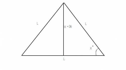 An equilateral triangle has an altitude length of 36 feet. determine the length of a side of the tri