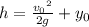 h=\frac{{v_0}^2}{2g}+y_0
