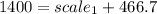 1400=scale_{1}+466.7