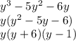 y^3-5y^2-6y\\y(y^2-5y-6)\\y(y+6)(y-1)