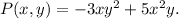 P(x,y) =-3xy^2+5x^2y.