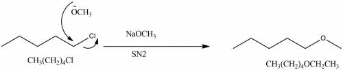 What is the major product for the following reaction?  ch3(ch2)4ci +naoch3 ch3(ch2)40ch3 ch3(ch2)30c