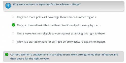 Why were women in wyoming first to achieve suffrage?