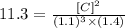 11.3=\frac{[C]^2}{(1.1)^3\times (1.4)}