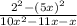 \frac{2^{2}-(5x)^{2}  }{10x^{2} -11x-x}