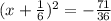 (x+\frac{1}{6})^2 = -\frac{71}{36}