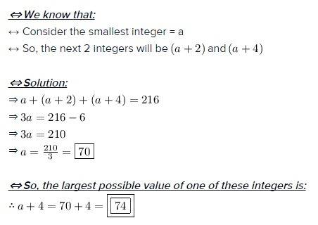 If the sum of three consecutive odd integers is at most 216, what is the largest possible value of o