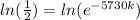ln(\frac{1}{2})=ln(e^{-5730k})