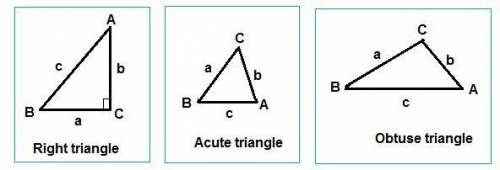 5. given the following triangle side lengths, identify the triangle as acute, right or obtuse. show