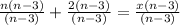 \frac{n(n-3)}{(n-3)} + \frac{2(n-3)}{(n-3)}= \frac{x(n-3)}{(n-3)}