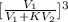 [\frac{V_{1}}{V_{1} + KV_{2}}]^{3}