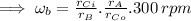 \implies \omega_b=\frac{r_{Ci}}{r_B}.\frac{r_A}{r_{Co}}.300\,rpm