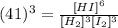 (41)^3=\frac{[HI]^6}{[H_2]^3[I_2]^3}