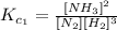 K_{c_1}=\frac{[NH_3]^2}{[N_2][H_2]^3}