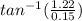 tan^{-1}(\frac{1.22}{0.15})