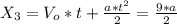 X_{3}=V_{o}*t+\frac{a*t^{2}}{2} =\frac{9*a}{2}