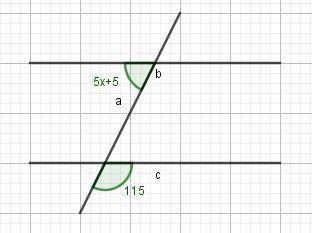 Two parallel lines are crossed by a transversal. horizontal and parallel lines b and c are cut by tr