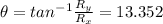 \theta=tan^{-1}\frac{R_y}{R_x} = 13.352\degree