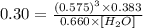 0.30=\frac{(0.575)^3\times 0.383}{0.660\times [H_2O]}