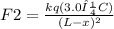 F2 = \frac{kq (3.0 μC)}{(L-x)^2}