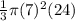 \frac{1}{3} \pi (7)^{2} (24)