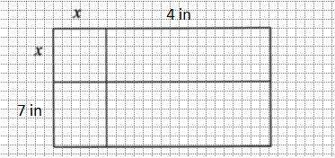 If the original square had a side length of x = 2 inches, then what is the area of the second rectan