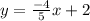 y=\frac{-4}{5}x+2