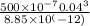 \frac{500\times10^{-7}0.04^3}{8.85\times10^(-12)}