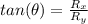 tan(\theta )=\frac{R_x}{R_y}