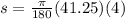 s = \frac{\pi}{180}(41.25)(4)