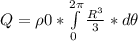 Q =\rho0* \int\limits^{2\pi}_0 \frac{R^3}{3} * d\theta
