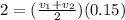 2 = (\frac{v_1 + v_2}{2})(0.15)