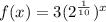f(x)=3(2^{\frac{1}{10}})^x